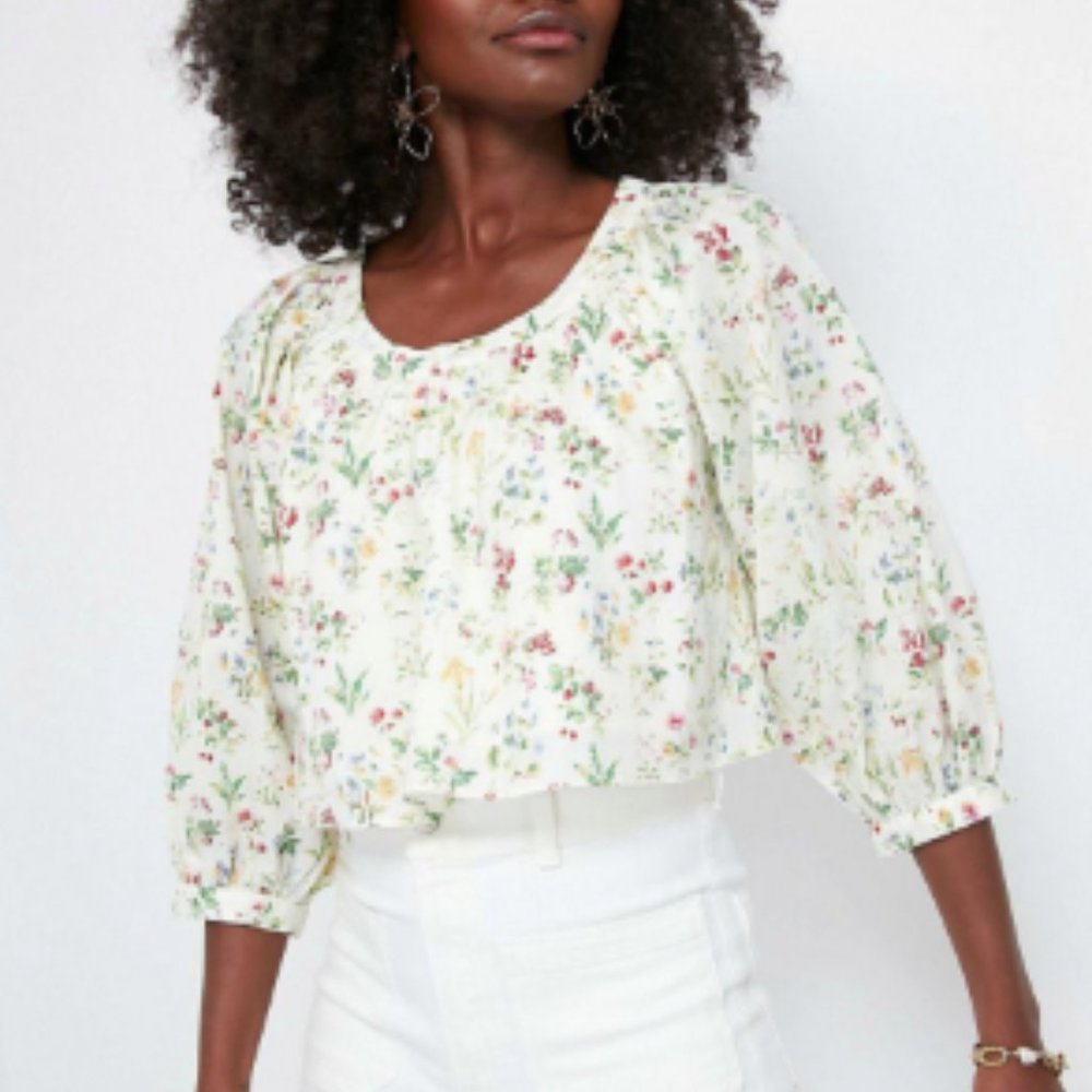Tuckernuck Floral Crop Ruthie Blouse